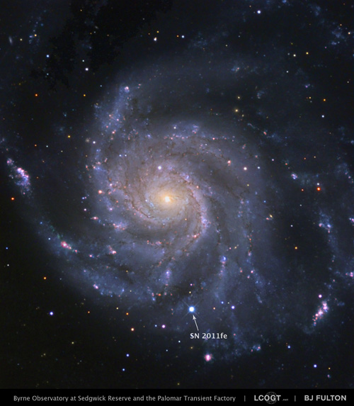 Color image of SN 2011fe in M101.
