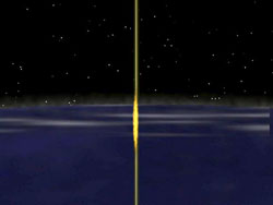 Illustration of the laser light passing through the layer of sodium