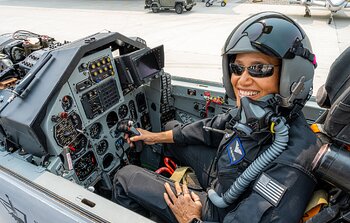 Sian Proctor fighter jet training in Bozeman, Montana