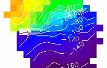 The isovelocity contours are shown with the image distortion corrected