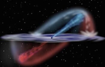 Artist's conception of surrounding of the black hole in NGC 106