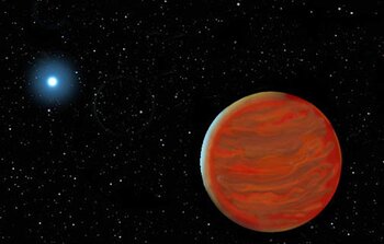 Artist's conceptualization of a white and brown dwarfs