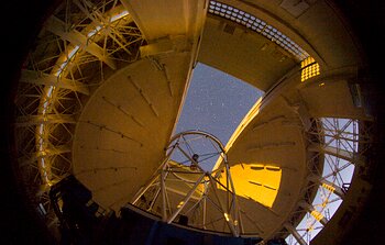 Moon illuminating Gemini North dome