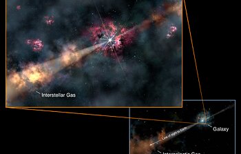 Artwork of the light path from the GRB
