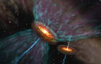 Artist's rendition of UY Aur's probable outflow system