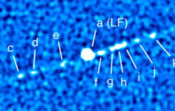 Composite image of asteroid P/2010 A2