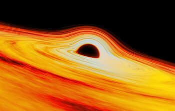 Illustration of the black hole Sagittarius A* at the center of the Milky Way