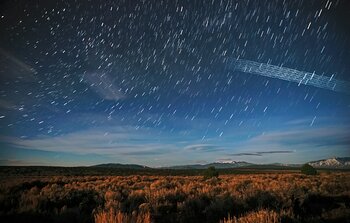 Starlink Satellites over Carson National Forest, New Mexico