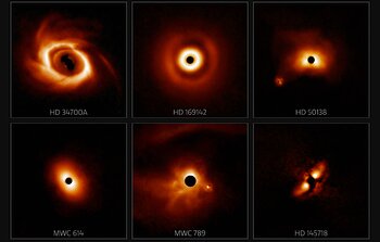 Mosaic of a sample of disks found in new survey (labeled)