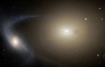 Artist’s impression of a dwarf galaxy undergoing tidal stripping