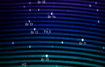 The blue IGRINS-2 spectrum (with labels)