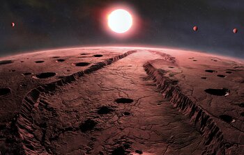 Artist’s Illustration of Exoplanets Orbiting Barnard’s Star