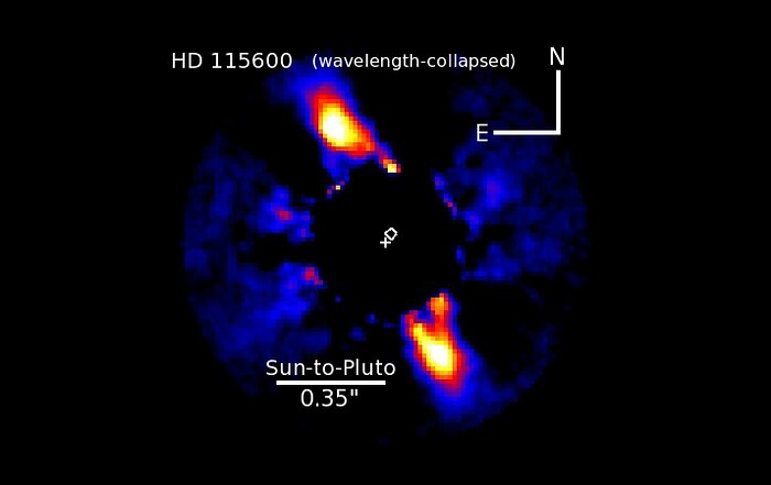 Bright debris ring around HD 115600