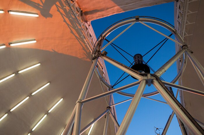 Telescope structure as seen at sunset
