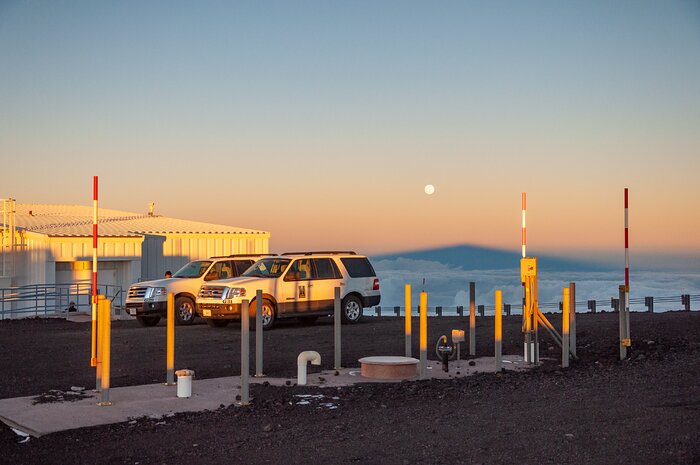 Moonrise over Maunakea shadow at Gemini North