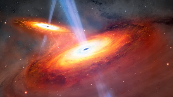 Artist’s Illustration of Most Distant Pair of Merging Quasars