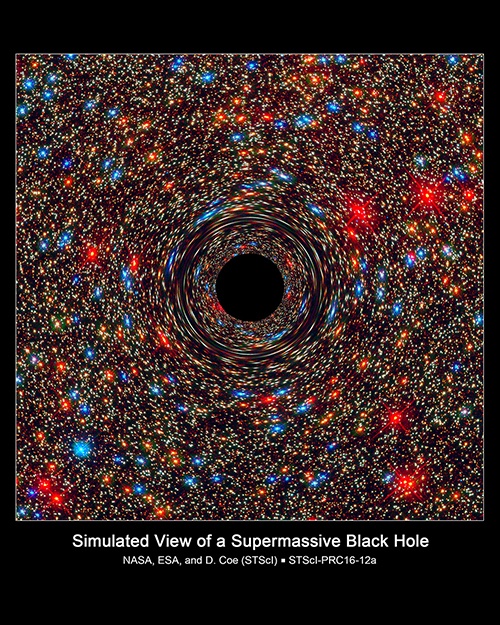 Image of the Simulated View of a Supermassive Black Hole.