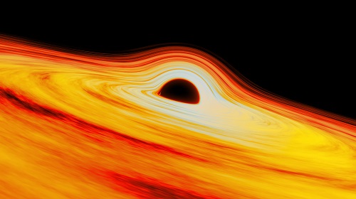 Illustration of the black hole Sagittarius A* at the center of the Milky Way.
